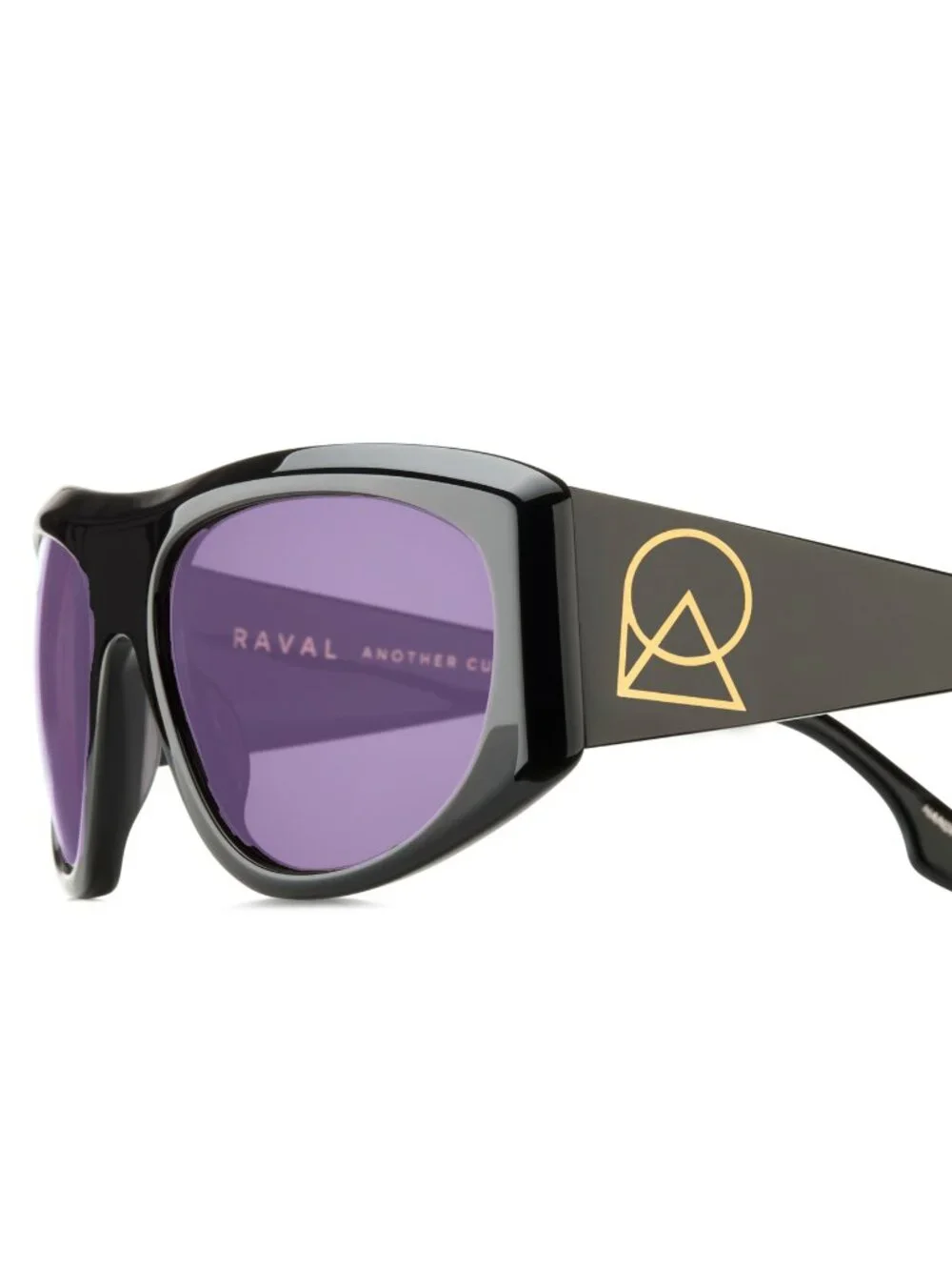 New Raval Eyewear Women's Sunglasses Black Square Purple Lens Acetate Frame C1